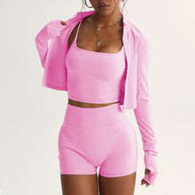 Load image into Gallery viewer, Womens High-Waisted Yoga Vest and Shorts Set
