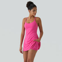 Load image into Gallery viewer, High-Waisted Sports Yoga Dress with Built-In Shorts
