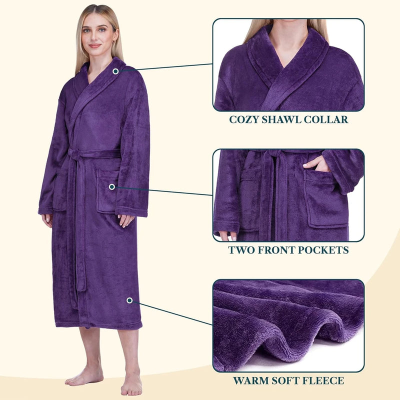 Pavilia Plush Fleece Bathrobe