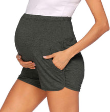 Load image into Gallery viewer, Maternity Yoga Shorts with Adjustable Waist
