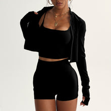 Load image into Gallery viewer, Womens High-Waisted Yoga Vest and Shorts Set
