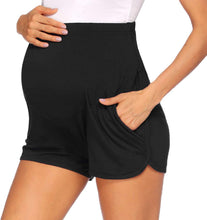 Load image into Gallery viewer, Maternity Yoga Shorts with Adjustable Waist
