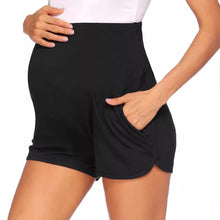Load image into Gallery viewer, Maternity Yoga Shorts with Adjustable Waist
